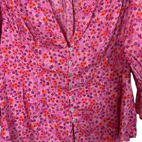NWT Free People I Found You Print Blouse in Party Combo - Picture 5 of 15